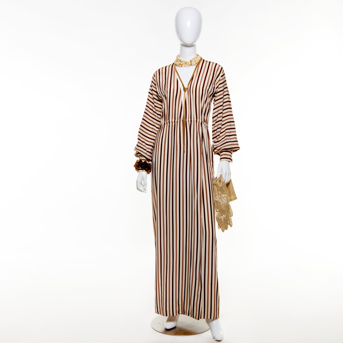 James Galanos silk stripe dress, Costume Institute (1 of 5)