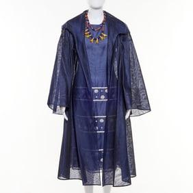Sheer embroidered dress and jacket
