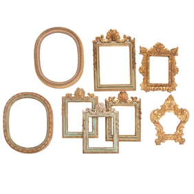 (8) Italian carved giltwood and painted frames