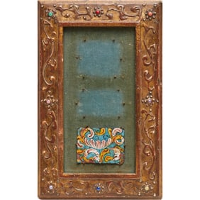 Russian enamel on copper fragment, Exhibited