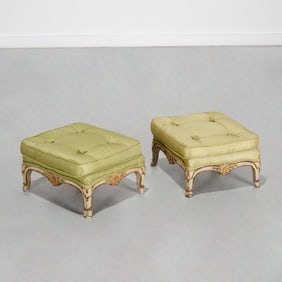Antique Italian Rococo style painted footstools