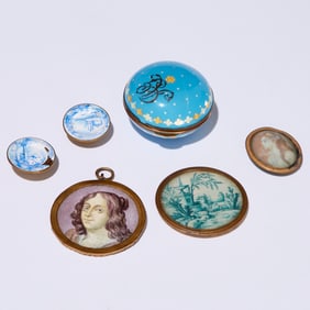 Group Continental painted and enamel miniatures