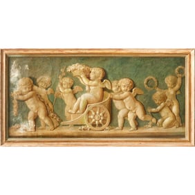 French School, large trompe l'oeil painting