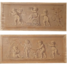 French School, (2) large trompe l'oeil paintings