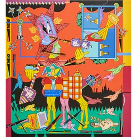 Trevor Winkfield, large acrylic on canvas