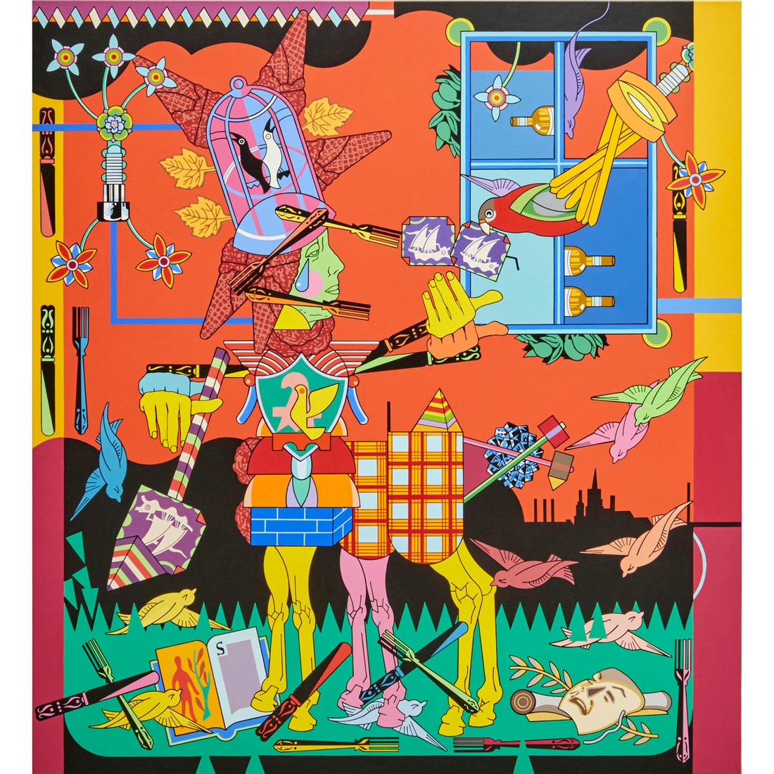 Trevor Winkfield, large acrylic on canvas (1 of 8)