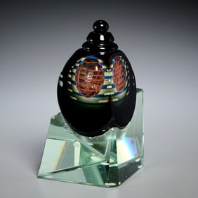 William Carlson studio glass perfume bottle, 1980