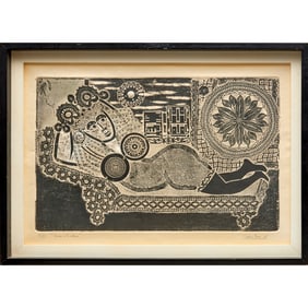 Antonio Berni, etching with relief, 1965