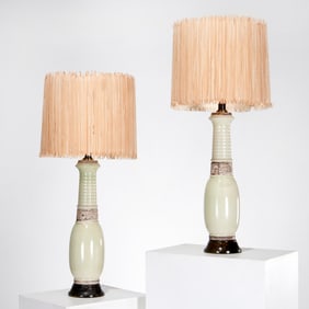 Pair Billy Haines lamps, ex President Reagan