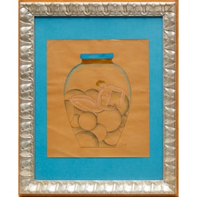 Gio Ponti, mixed media on paper