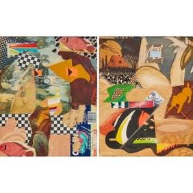 Bruce Helander, (2) collages on paper