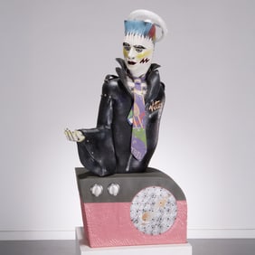 Mark Burns, ceramic figural lamp, 1983