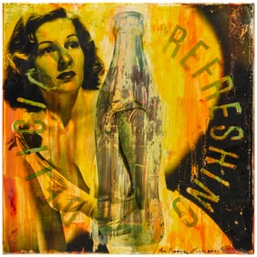 Kadir Lopez, mixed media on repurposed sign, 2009