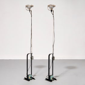Pair early Castiglioni "Toio" floor lamps
