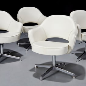 Eero Saarinen for Knoll, (4) swivel armchairs