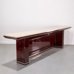 Large French Moderne macassar ebony console