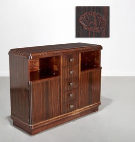 Louis Majorelle, inlaid macassar sideboard, signed