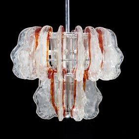 Large Mazzega Murano glass chandelier