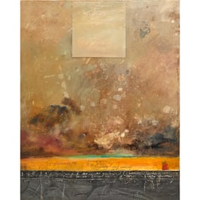 Elaine Anthony, mixed media on board