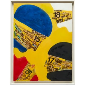 Nicola L., mixed media collage on canvas, 1990