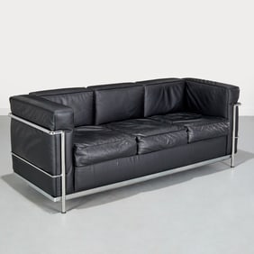 Le Corbusier LC2 style leather sofa