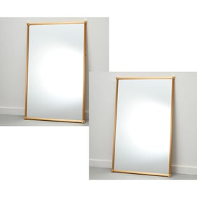P.E. Guerin (attrib), pair gilt metal mirrors