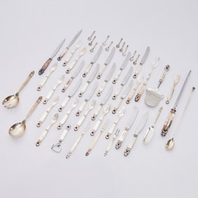 Georg Jensen, Denmark, "Acorn" cheese/fruit set