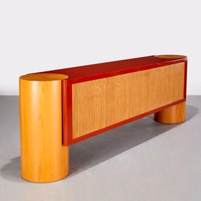 Pollaro custom lacquer and wood sideboard