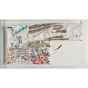 Elliott Hundley, large mixed media installation