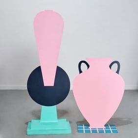 Harry Soviak, (2) large Post-Modern sculptures