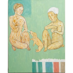 Elliott Green, large mixed media on canvas, 1986