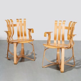 Pair Frank Gehry for Knoll "hat trick" armchairs