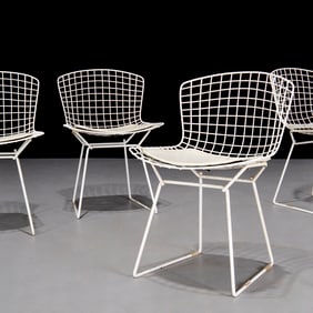 (4) Harry Bertoia for Knoll white finish chairs