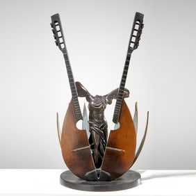 Arman, bronze mandolin sculpture