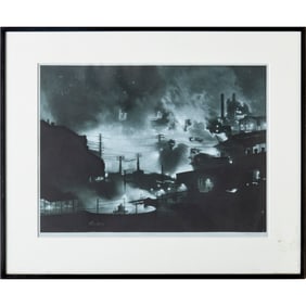 Craig McPherson, mezzotint on pale blue paper