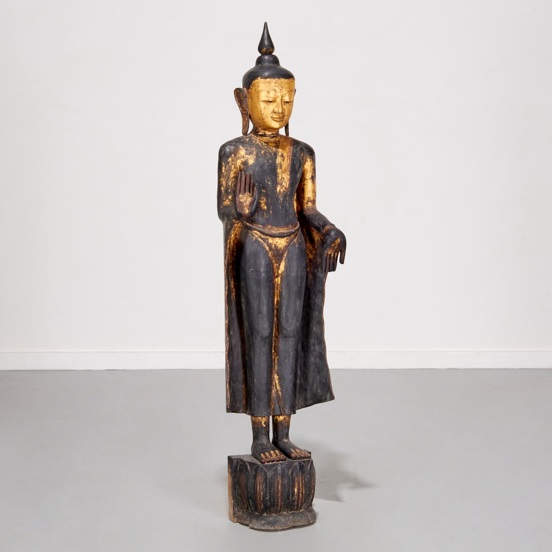 Large Southeast Asian standing giltwood Buddha (1 of 8)