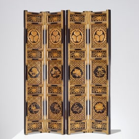 Japanese gilt lacquer Tokugawa table screen
