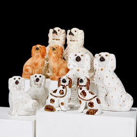 Antique Staffordshire Spaniel collection