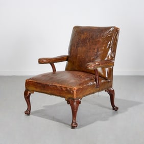 George II mahogany library armchair
