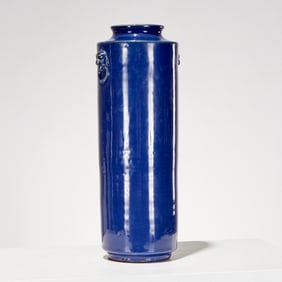 Chinese monochrome blue porcelain vase