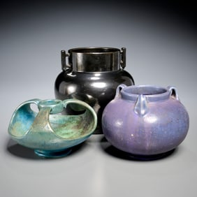 (3) Fulper Arts & Crafts pottery pieces