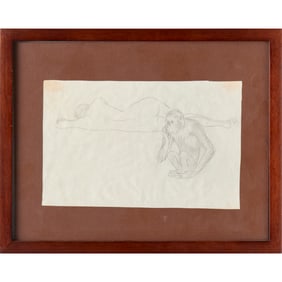 Charles Baskerville, graphite on paper