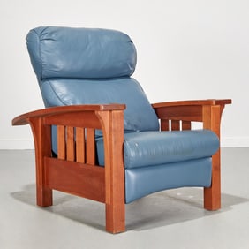 Stickley, bow arm reclining chair