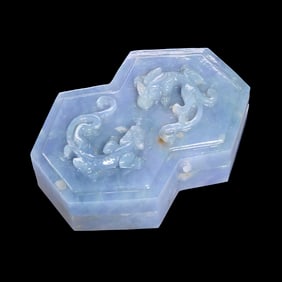 Chinese carved lavender jade box