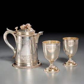 Tiffany silver pitcher and goblets, c. 1870