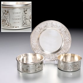 Sterling silver Christening set, ex Tony Marshall