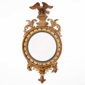 Federal giltwood convex mirror