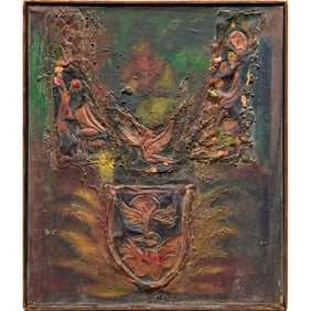 Shanti Dave (attrib), mixed media on Masonite