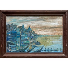 Sayed Haider Raza (attrib), oil on canvasboard