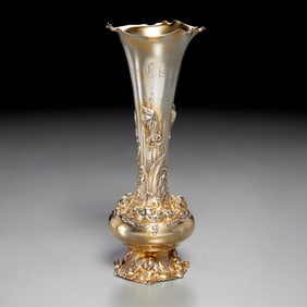 George W. Schiebler sterling silver gilt vase